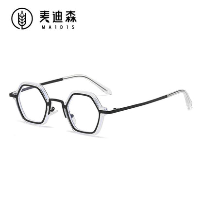 Eyeglasses Light Frame Metal Geometric Blocking Blue