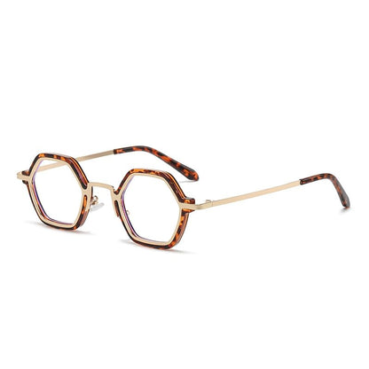Eyeglasses Light Frame Metal Geometric Blocking Blue