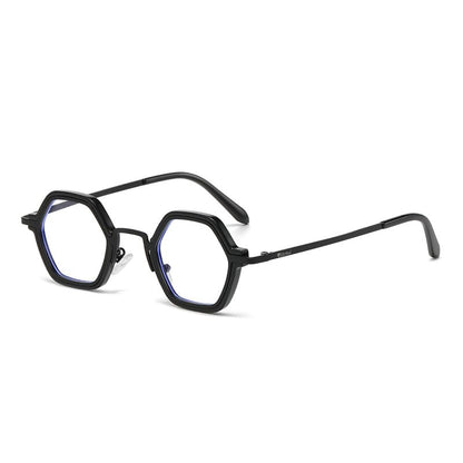 Eyeglasses Light Frame Metal Geometric Blocking Blue