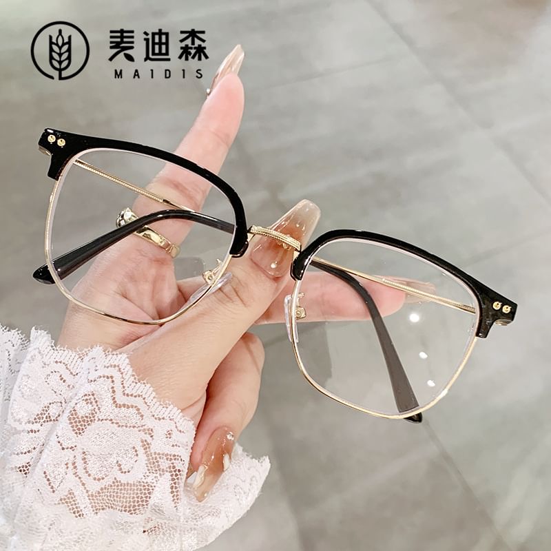 Eyeglasses Frame Light Square Metal Blocking Blue