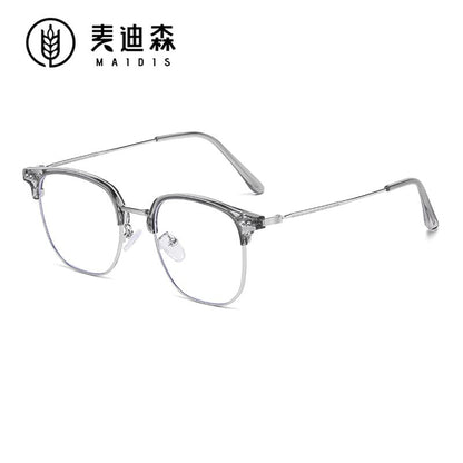Eyeglasses Frame Light Square Metal Blocking Blue