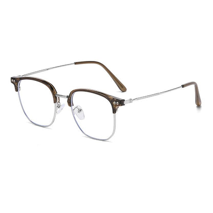 Eyeglasses Frame Light Square Metal Blocking Blue