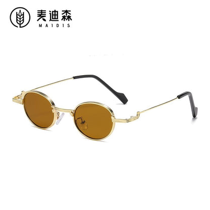 Frame / Eyeglasses Blue Sunglasses Light Round Metal Blocking