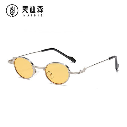 Frame / Eyeglasses Blue Sunglasses Light Round Metal Blocking