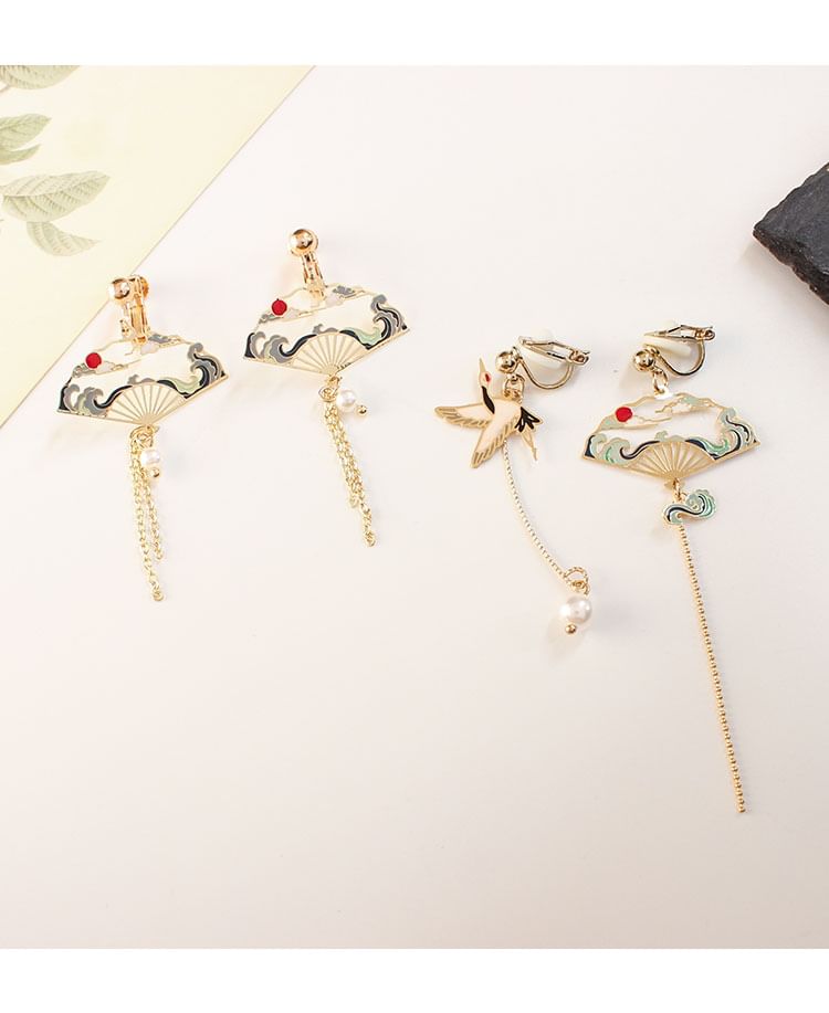 Earring Dangle Alloy (Various Crane Designs)