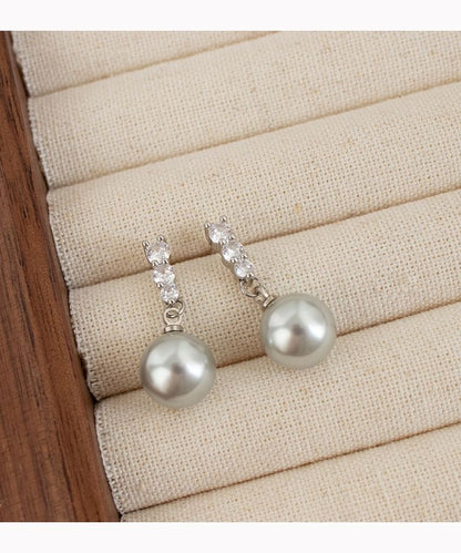 Alloy Dangle Earring Faux Rhinestone Pearl