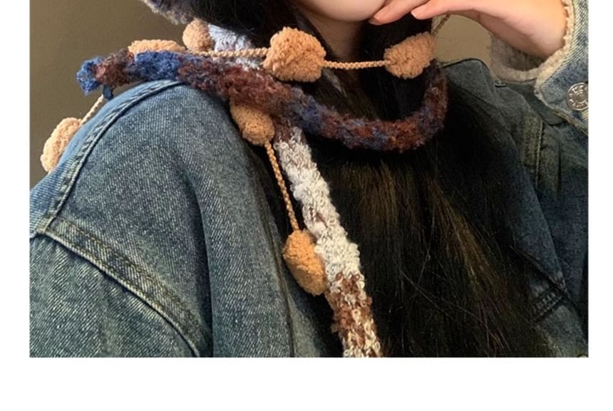 Fluffy Panel Bear Knit Ear Hat