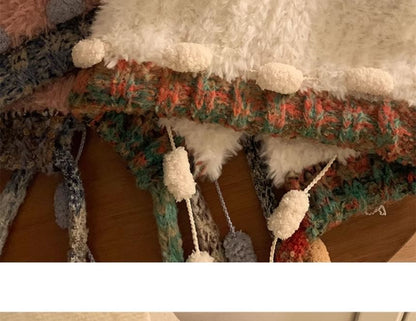 Fluffy Panel Bear Knit Ear Hat