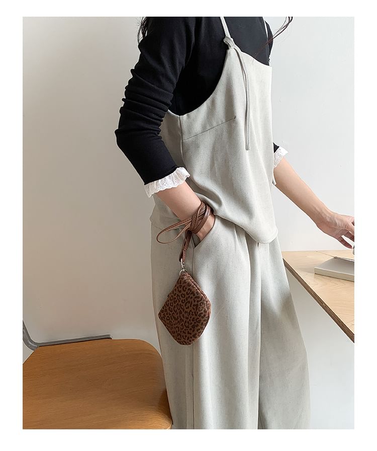 Print Leopard Pouch Necklace