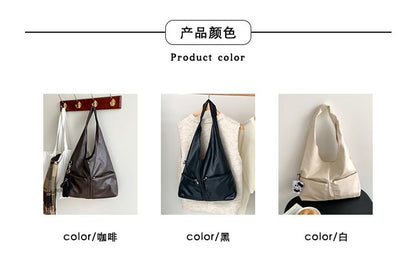 Multi-Pocket Leather Tote Bag Faux