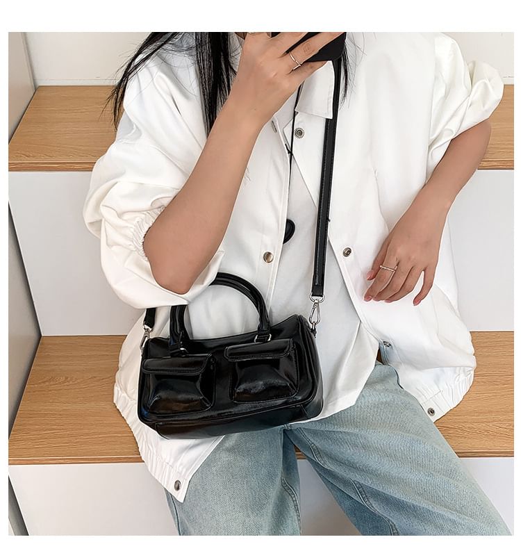 Faux Leather Multi-Pocket Crossbody Bag