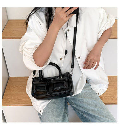 Faux Leather Multi-Pocket Crossbody Bag