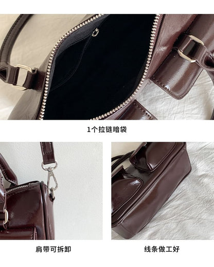 Faux Leather Multi-Pocket Crossbody Bag