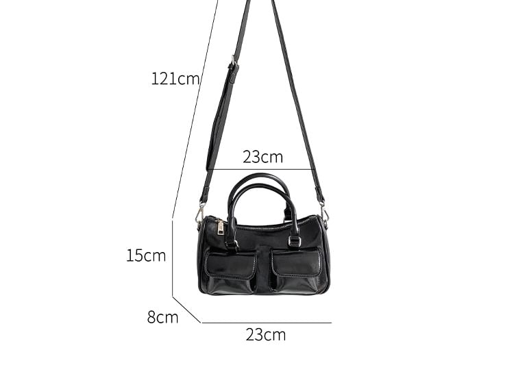 Faux Leather Multi-Pocket Crossbody Bag