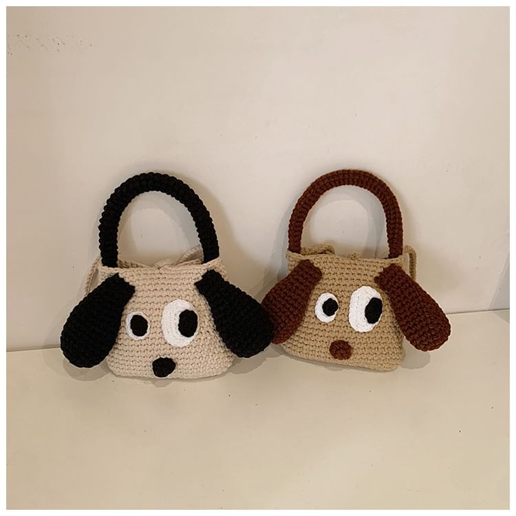 Handle Dog Bag Top Crossbody Knit