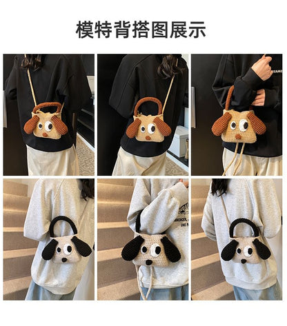 Handle Dog Bag Top Crossbody Knit