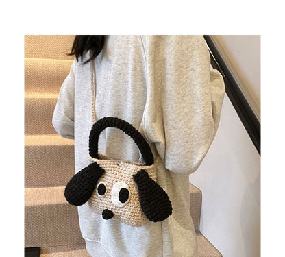 Handle Dog Bag Top Crossbody Knit