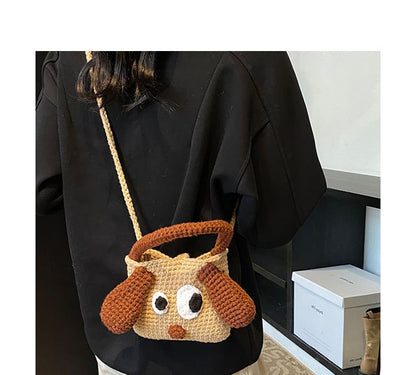 Handle Dog Bag Top Crossbody Knit