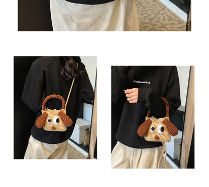 Handle Dog Bag Top Crossbody Knit