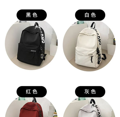 Set Nylon Lettering / Charm Backpack Print Bag Laptop