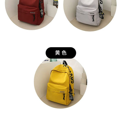 Set Nylon Lettering / Charm Backpack Print Bag Laptop