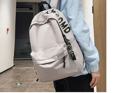 Set Nylon Lettering / Charm Backpack Print Bag Laptop