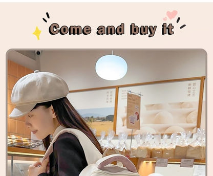 Print Cartoon Charm Nylon Bag Backpack / Laptop Set