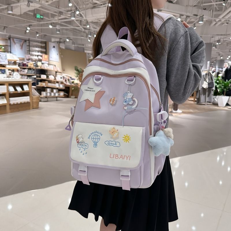 Embroidered Tote Badge Star Nylon Set / Bag Laptop Charm Backpack Applique