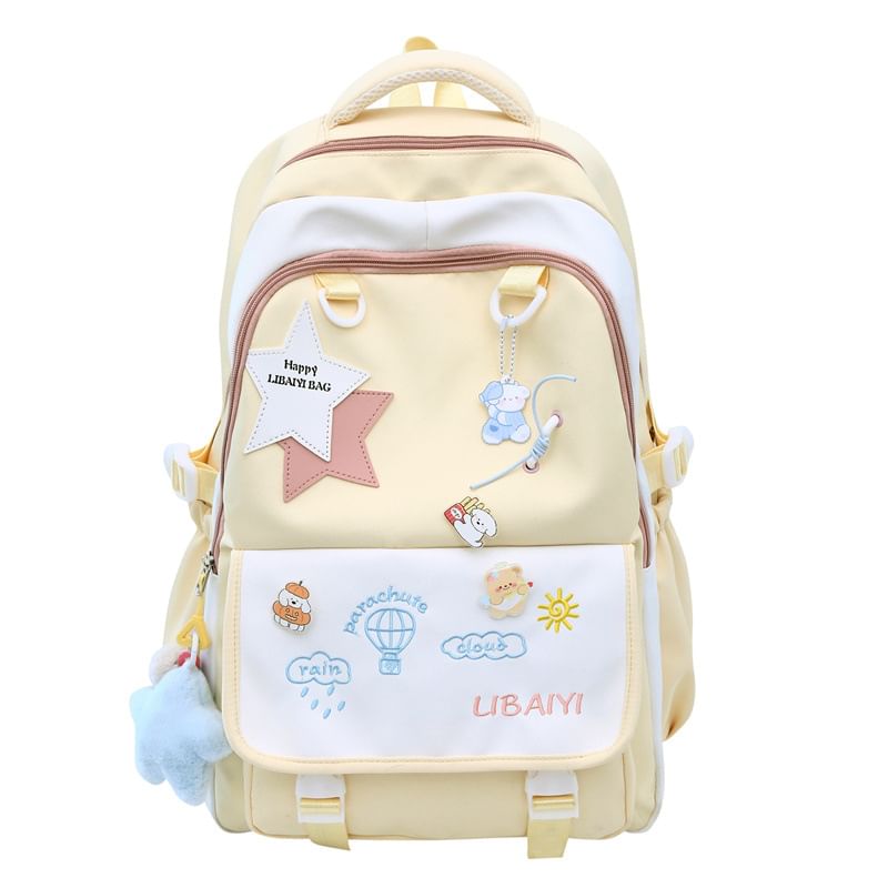 Embroidered Tote Badge Star Nylon Set / Bag Laptop Charm Backpack Applique
