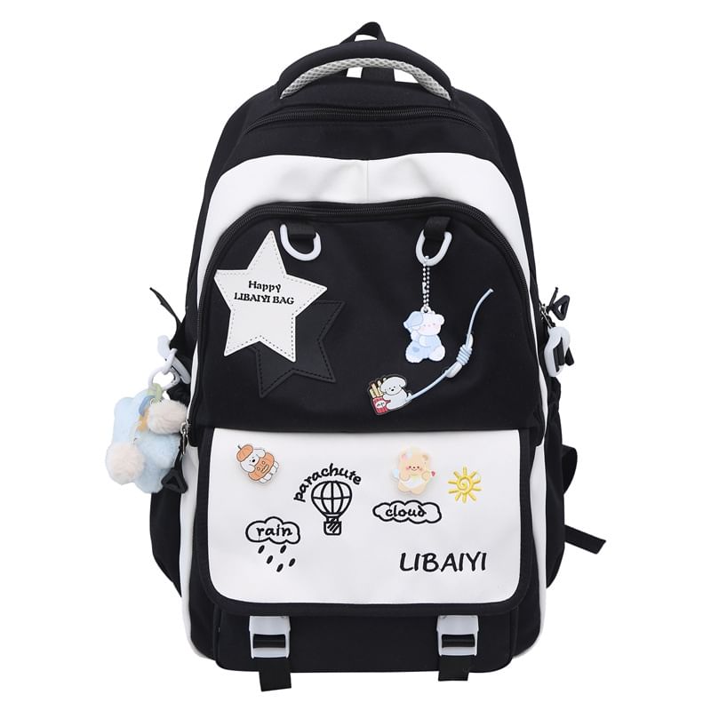 Embroidered Tote Badge Star Nylon Set / Bag Laptop Charm Backpack Applique