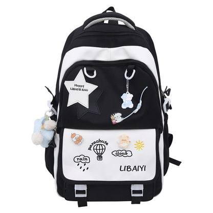 Embroidered Tote Badge Star Nylon Set / Bag Laptop Charm Backpack Applique