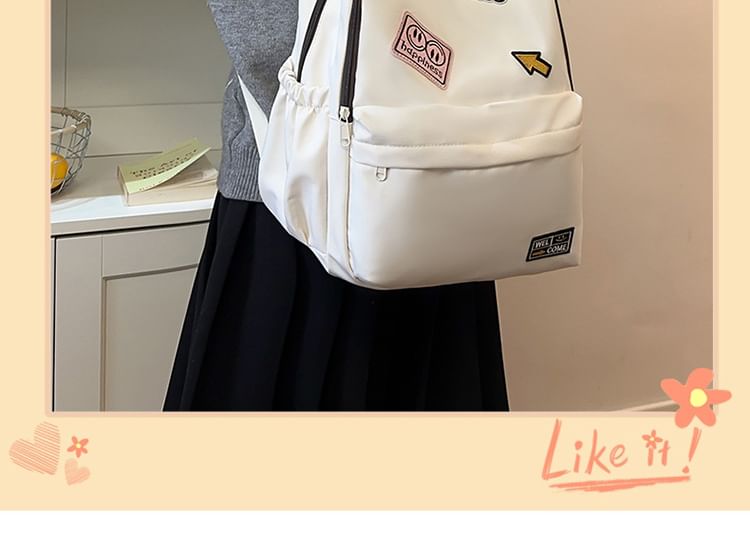 Laptop Nylon Applique Lettering Backpack