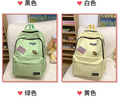 Backpack Nylon Laptop Lettering Applique