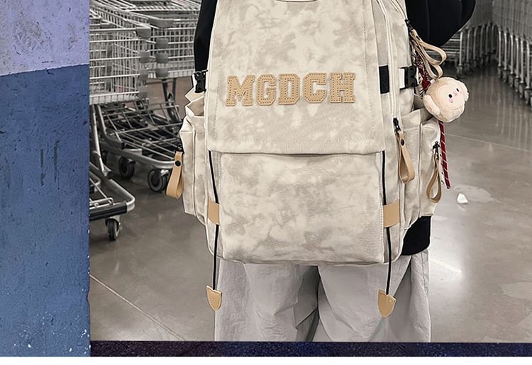 Nylon Charm Bag / Set Applique Laptop Dye Tie Backpack Lettering