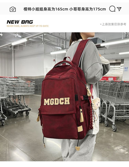 Nylon Charm Bag / Set Applique Laptop Dye Tie Backpack Lettering