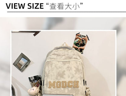 Nylon Charm Bag / Set Applique Laptop Dye Tie Backpack Lettering