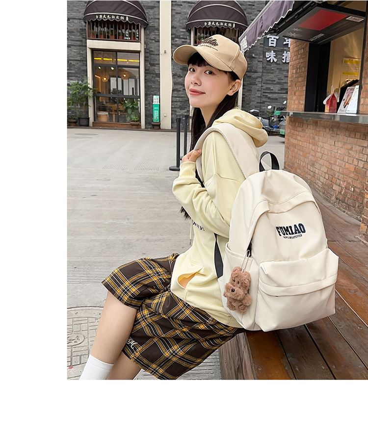 Laptop Nylon Charm Lettering / Embroidered Backpack Bag Set