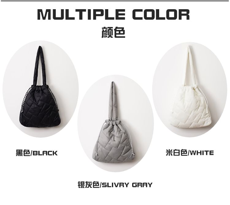 Tote Quilted Plain Drawstring Bag