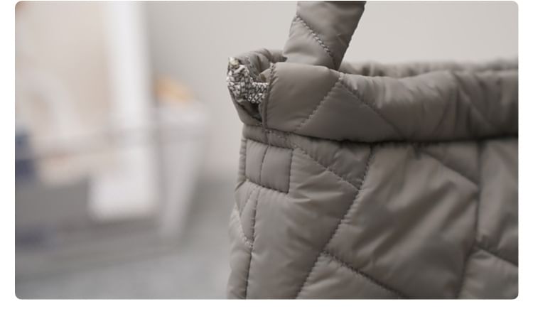 Tote Quilted Plain Bag Drawstring