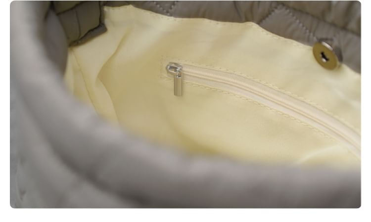 Tote Quilted Plain Bag Drawstring