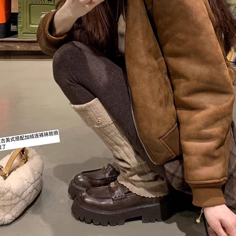 Loafers Plain Penny Faux Leather Platform