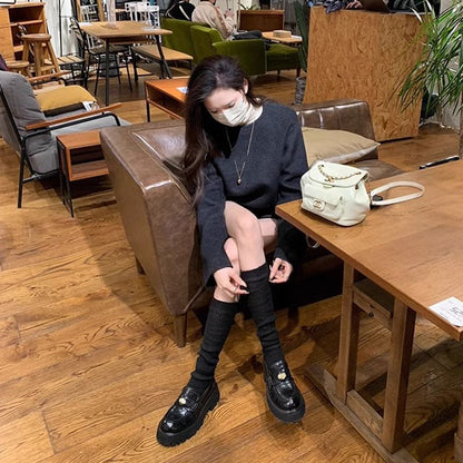 Loafers Plain Penny Faux Leather Platform