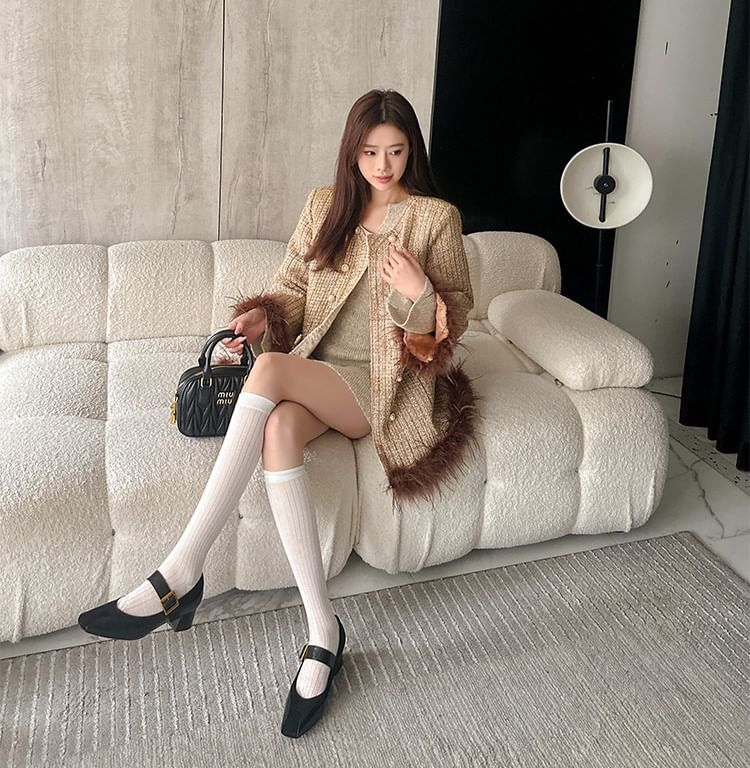 Buckled Panel Mary Pumps Jane Faux Chunky Plain Heel Leather