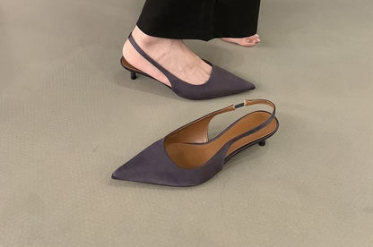 Pumps Kitten Heel Toe Pointed Satin