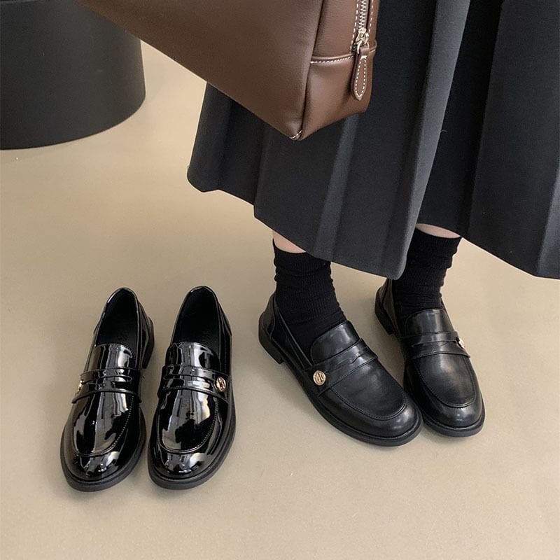 / Faux Loafers Penny Leather Patent