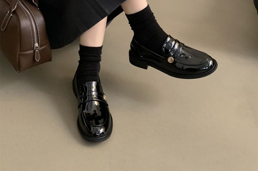 / Faux Loafers Penny Leather Patent