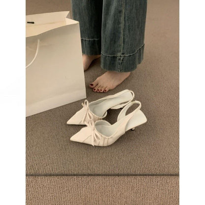 Slingback Toe Bow Pumps Pointed