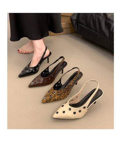 Toe Slingback Grommet Pointed Pumps