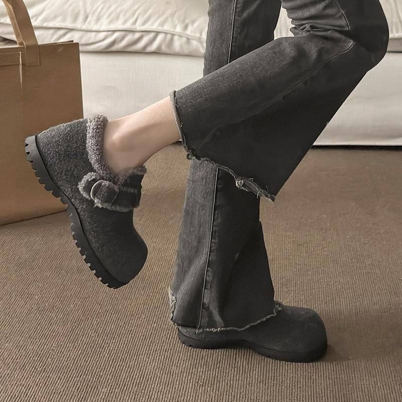Snow Platform Shoes Buckle