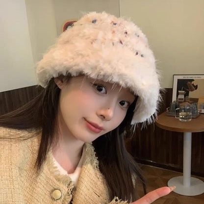 Bucket Hat Fluffy Knit